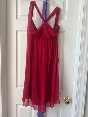 The Limited Crimson Chiffon Midi Dress